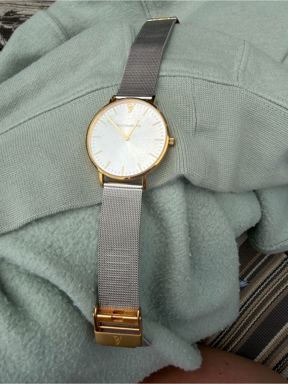 Paul Valentine Two-Tone Mesh Strap Watch